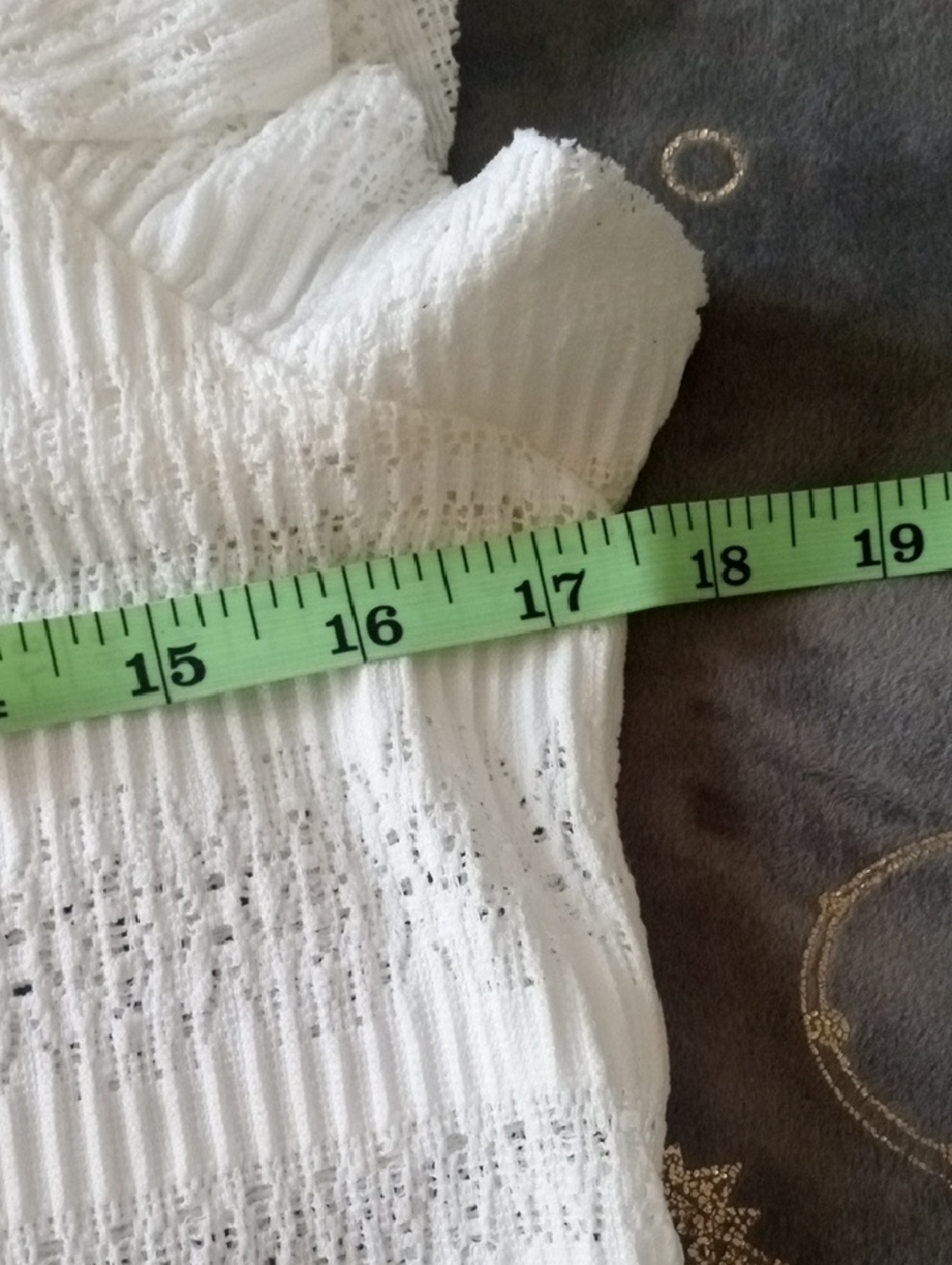 Marc New York Jeans NWT White Ruffle Sleeve Stretch Lace Tank Size S - Picture 12 of 13